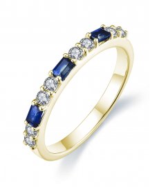 BAGUETTE COLORED STONE DIAMOND BAND (TR3355)